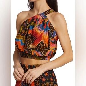 Farm Rio Macaw Island Cropped Top size xs EUC